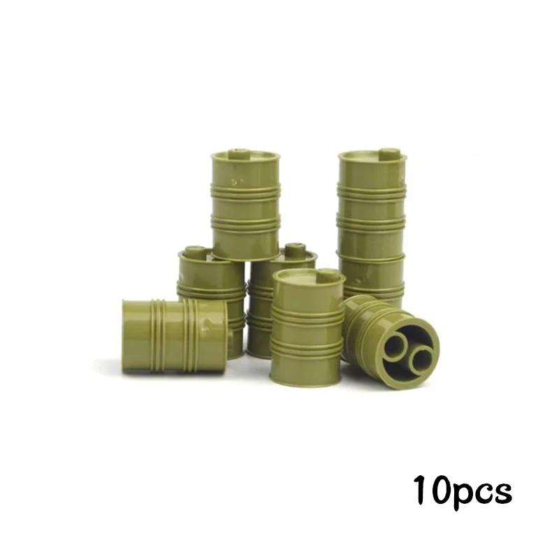 MOC Military Weapon Oil Bottle Building Blocks Oil Tank Gasoline Drum Model Gas Station Accessories Educational Creative Toy Kid