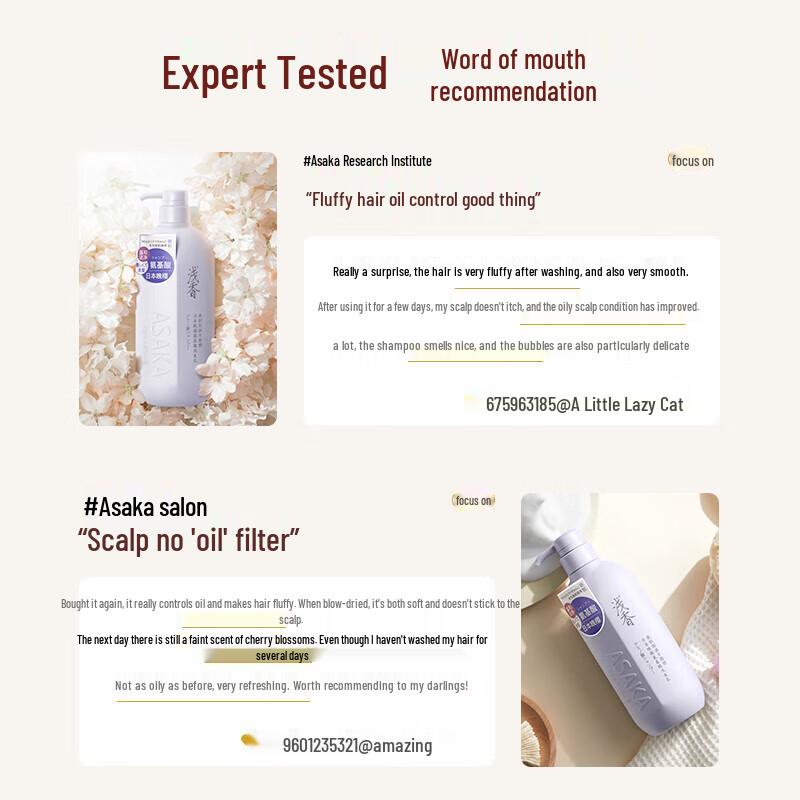 ASAKA Wieczorowy Zestaw do Pielęgnacji Włosów z Kwiatem Wiśni 3-elementowy