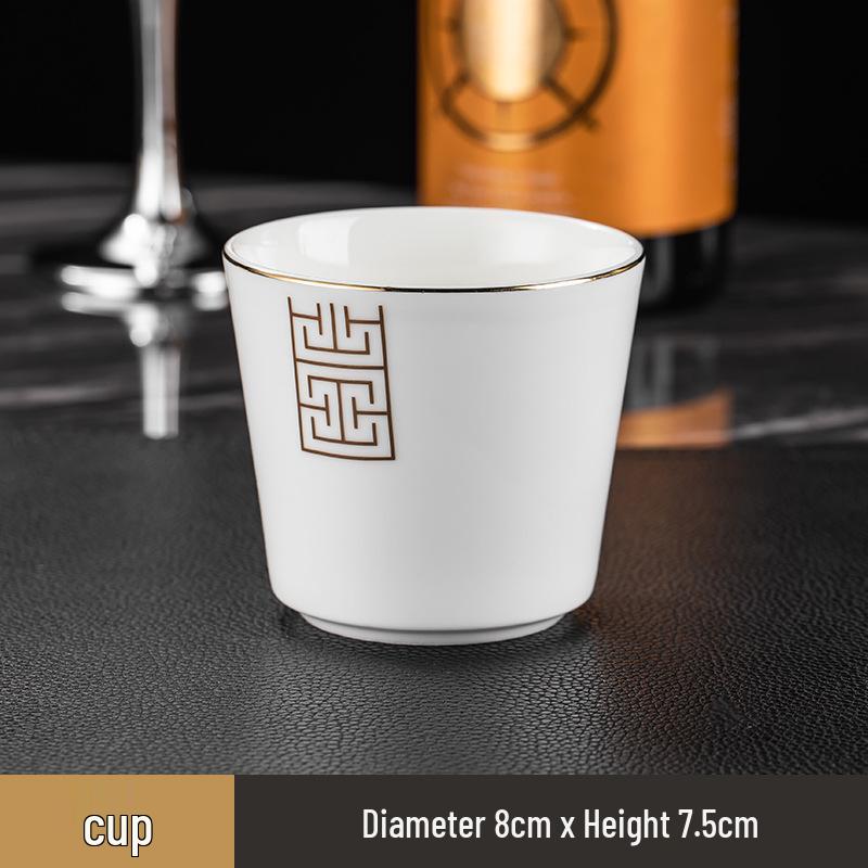 Luxury Wear-Resistant Gold Rim Bone China Dinnerware Set for Hotels and Restaurants - Includes Bowls, Plates, Spoons, Cups, and Chopsticks