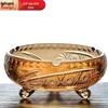 European Carved Glass Ashtray