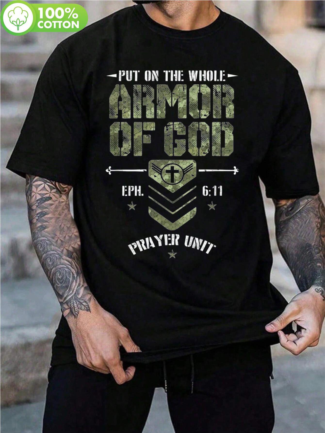 Plus Size Christian Camouflage Armor of God Tshirt - Ephe... XXXL