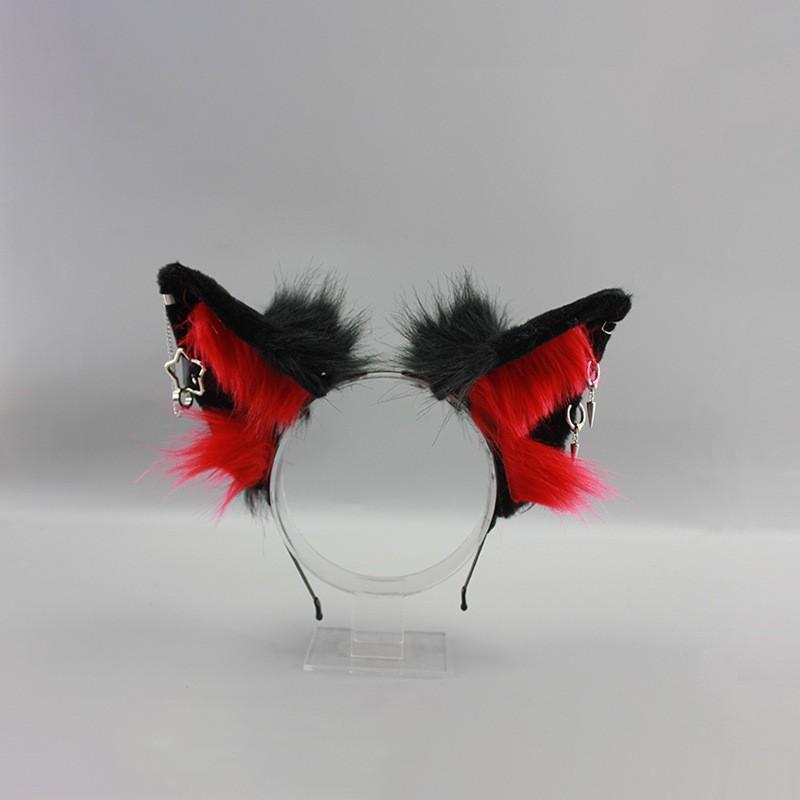 Fluffy Animal Ear Headband Women Men - Cute Wolf Fox Ears Hair Accessory In Soft Plush Sweet Punk Style