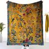 1pc Vintage Style Floral and Bird Blanket, Cozy Home Decor for Holiday Season, Ideal Gift for Christmas, New Year and Family