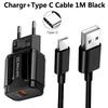 18w Quick Charger 3.0 USB Charger Type C Cable For OPPO A93 A83 A73 A53 A32 A72 A91 A92S Realme F17 7 6 5 Pro USB C Fast Charger
