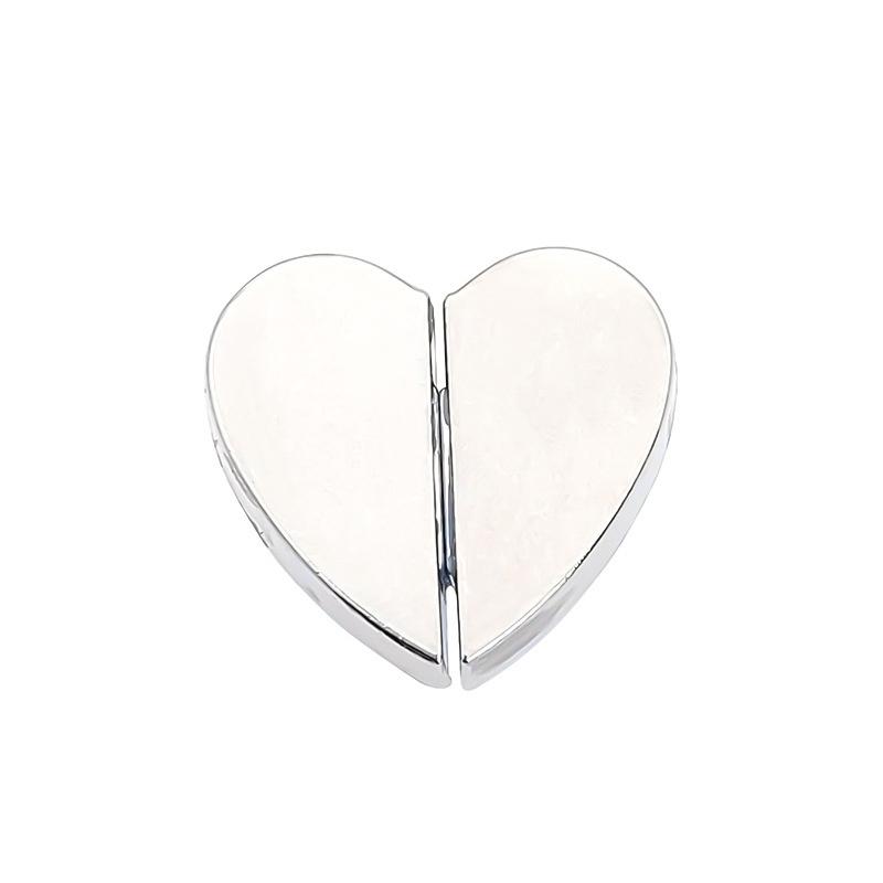 5 Pairs Silver Heart-Shaped Magnetic Curtain Button Nail Free Detachable Alloy Magnetic Clips For Office Home Kitchen Curtains