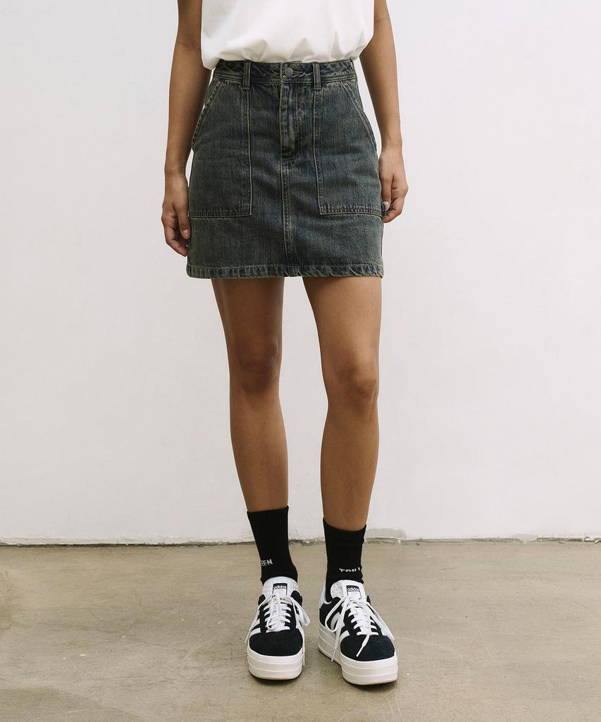 BEENTRILL Sunday Fatigue Denim Mini Skirt (Indigo)