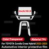 For TOYOTA COROLLA CROSS -2025 Car Interior Center Console Transparent TPU Automotive Interior Protective Film Anti-scratch