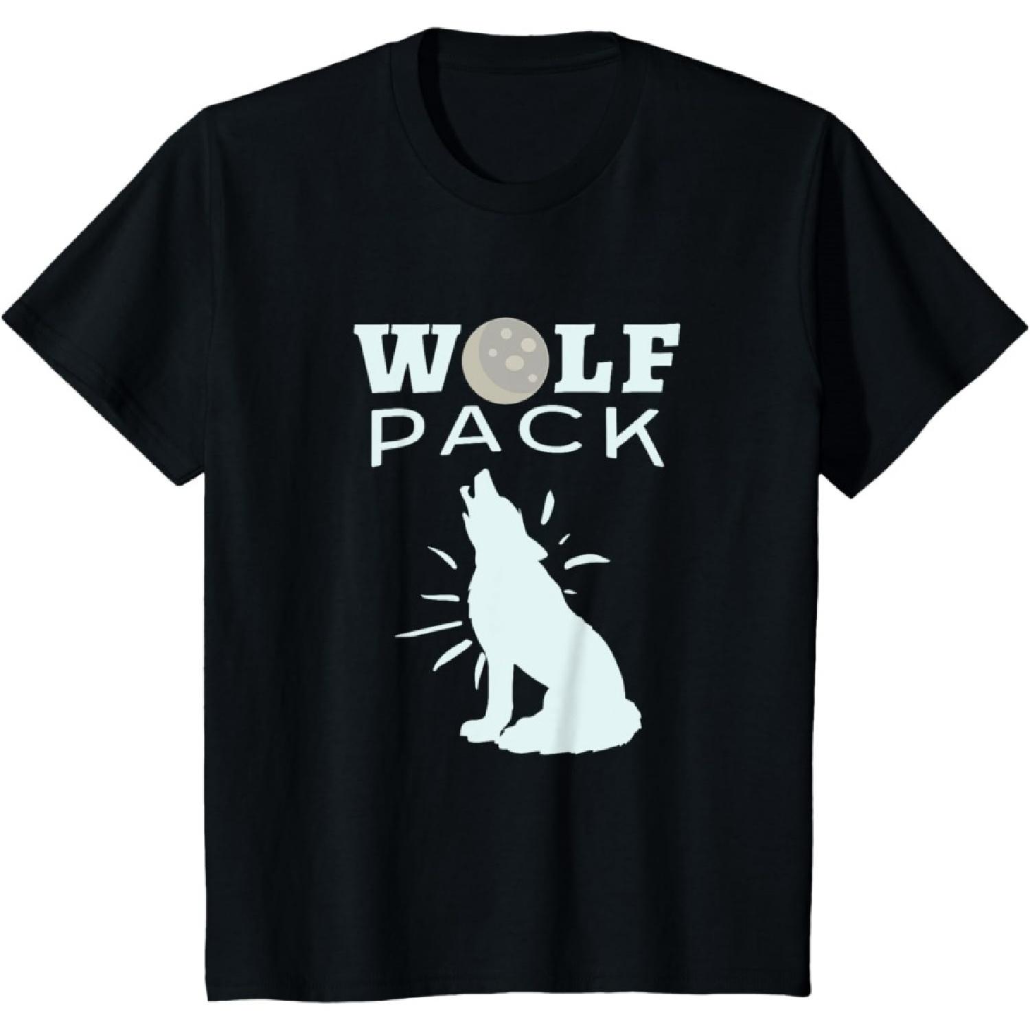 Kids Family Howling Wolf Pack Lifetime Member Boy Clothes T-Shirt T-Shirt S