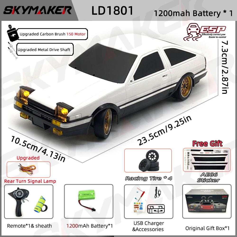 Skymaker Ae86 Модель Ld1801 Rx-7 Fc Ld1802 1:18 Дрифт Машина на Радиоуправлении 1/18 2.4G Пульт Управления ESP Гироскоп Светодиоды Мини Гоночная Машина на Радиоуправлении Игрушки