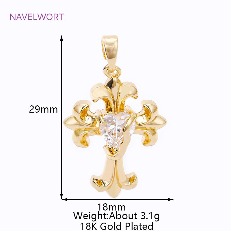 

18K Gold Plated Inlay Zircon Butterfly/Cross Shape Charms Pendants For Jewelry Making Supplies DIY Necklace Bracelet Accessories 1 pieces