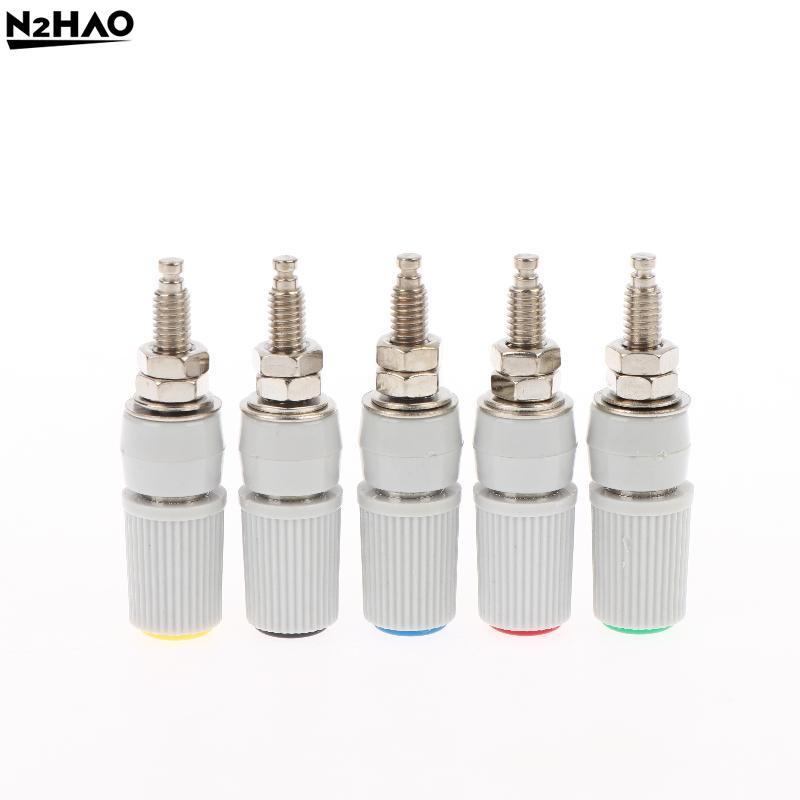 5Pcs High Current 5mm Banana Jack Socket, 30A M5x48 Type 4mm Amplifier Terminal Female Socket For Electronic Testing