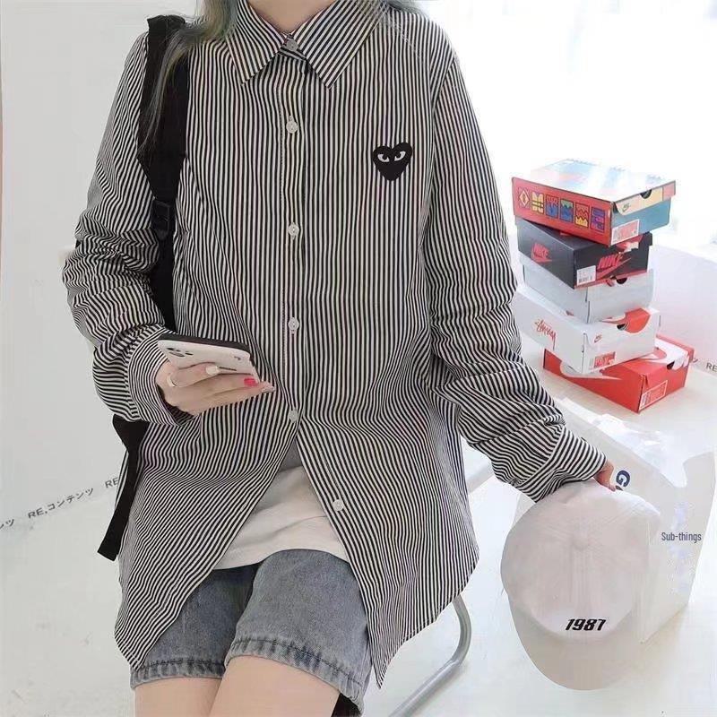 2022 Partner-Blau gestreifte Hemden: Herren Vertikal Blau und Weiß Langarm, Damen Einzigartiges Design