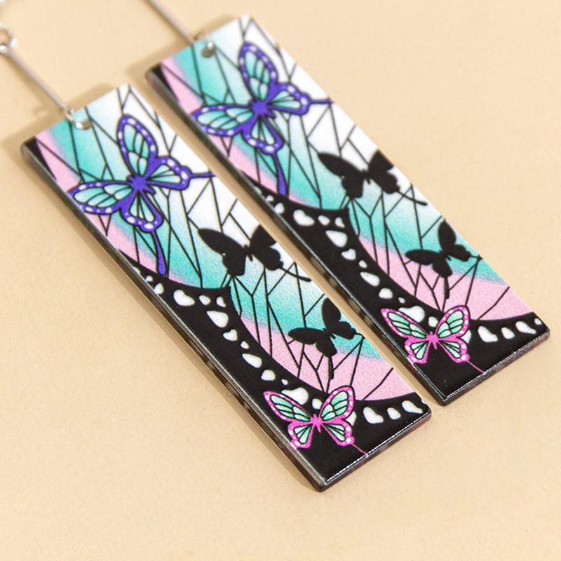 Acryl Demon Slayer Kimetsu Geen Yaiba Tanjirou Anime Drop Clip Oorbellen Cosplay Blade van Ghost Shinobu Vlinder