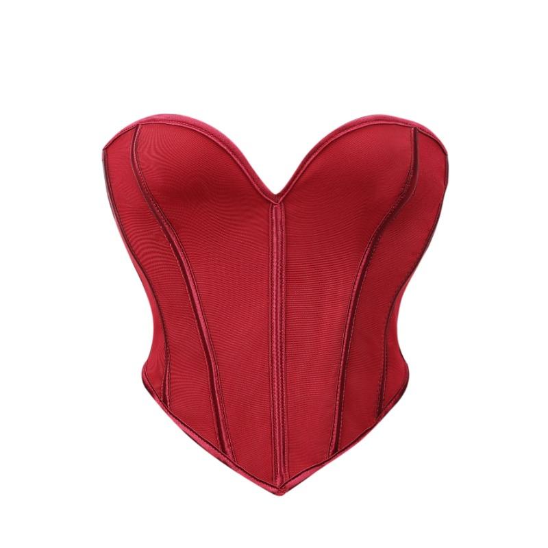 Women S Black Matte Strapless Sexy Fitted Corset Top