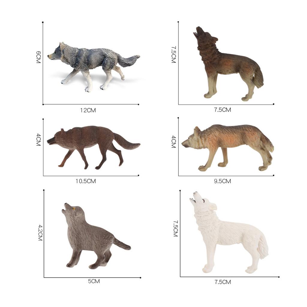 Wildtier Wolf PVC Modellset mit statischem Design für pädagogisches Kinderspiel