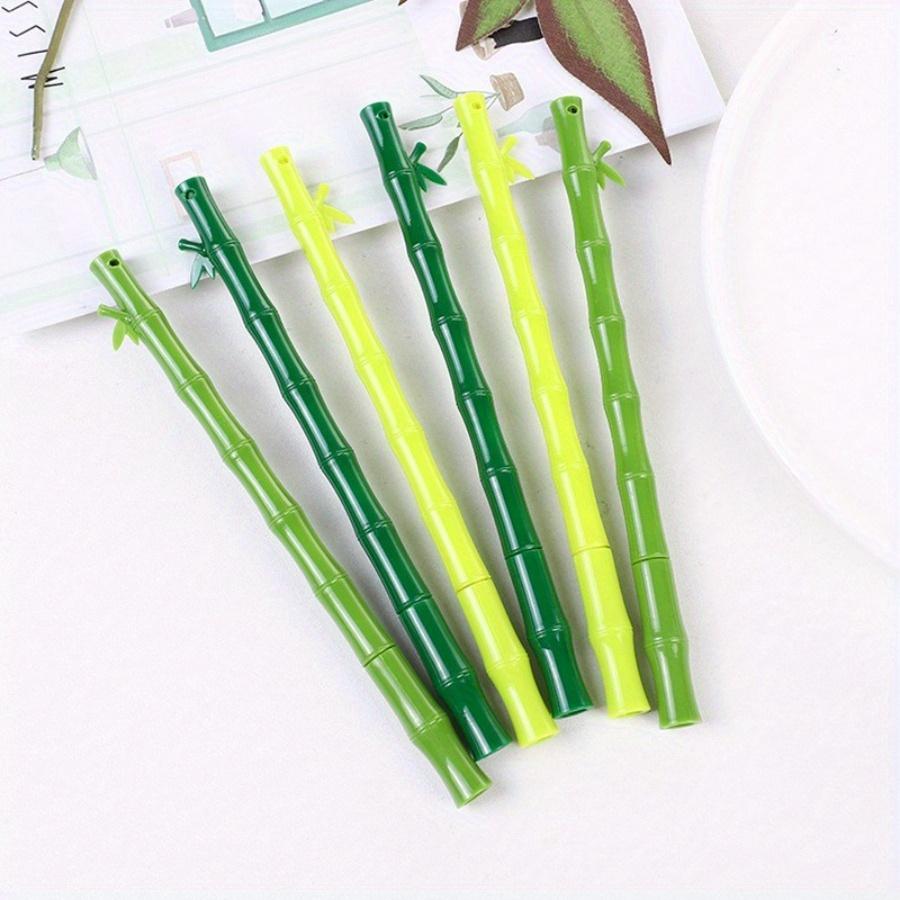 20 Stück Grün Frische Bambusform Gelstifte Büro Unterschrift Stift Kreativ Lustig Kunststoff Gute Qualität Schreibwaren 0,5mm Schwarze Tinte Zurück zur Schule
