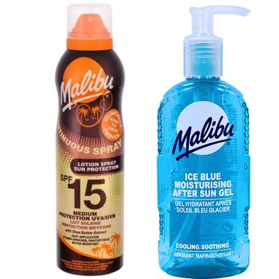 Malibu Aerosol Balm SPF15 175ml + After Sun Gel 200ml