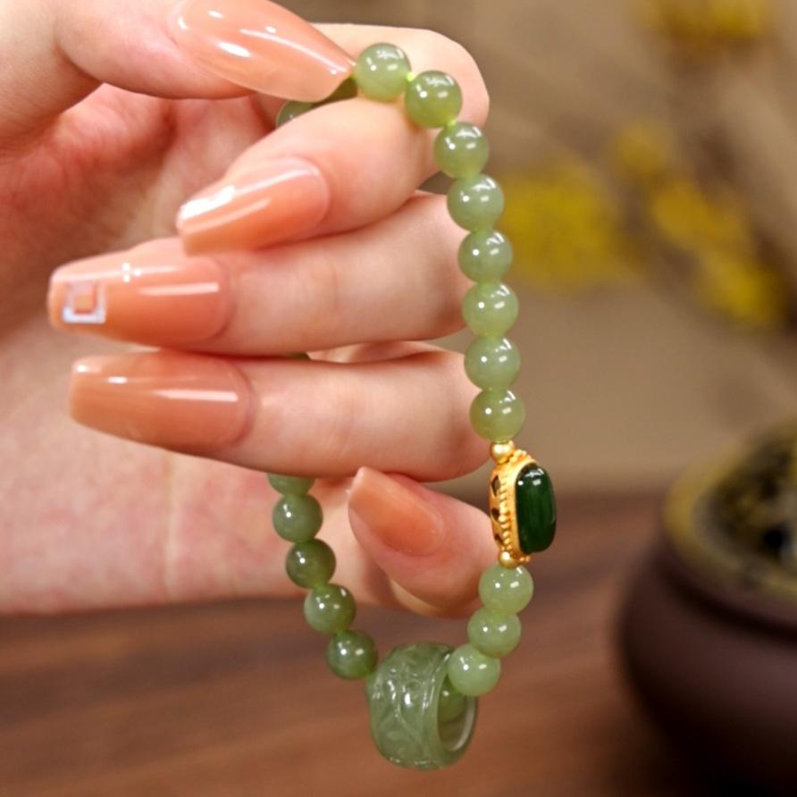 New Bracelet High Sense Light Luxury Small Family Jasper Extravagant Running Ring Bracelet Qixi Festival Give Girlfriend Give Mother Gift