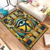 Eye of Horus Egyptian Design Rug Patterned Carpet, Non Slip Mat Suitable for Living Room and Bedroom Sofas
