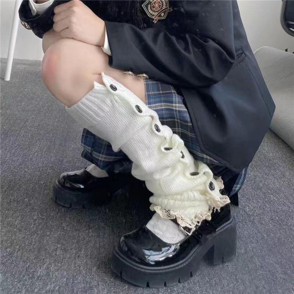 Lolita JK Y2K Leg Warmers Harajuku Boots Cover Sweet Long Tube Stockings Women