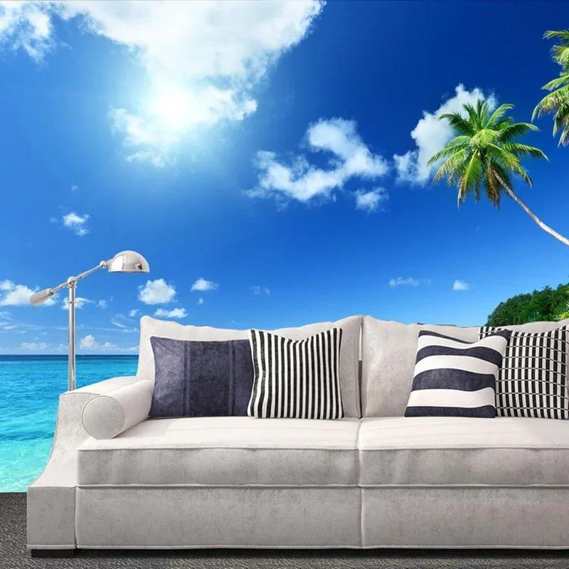Seaside Landscape 3d Mural Wallpaper Living Room Hotel Backdrop Wall Decor Wall Mural