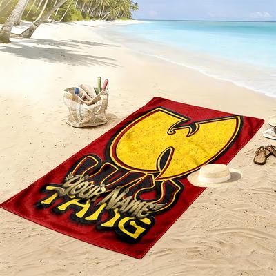 Benutzerdefinierter Name Wu-Tang Clan Druck Strandtuch, Großes Weiches Schnelltrocknendes Handtuch für Strand Camping Schwimmen -HE144
