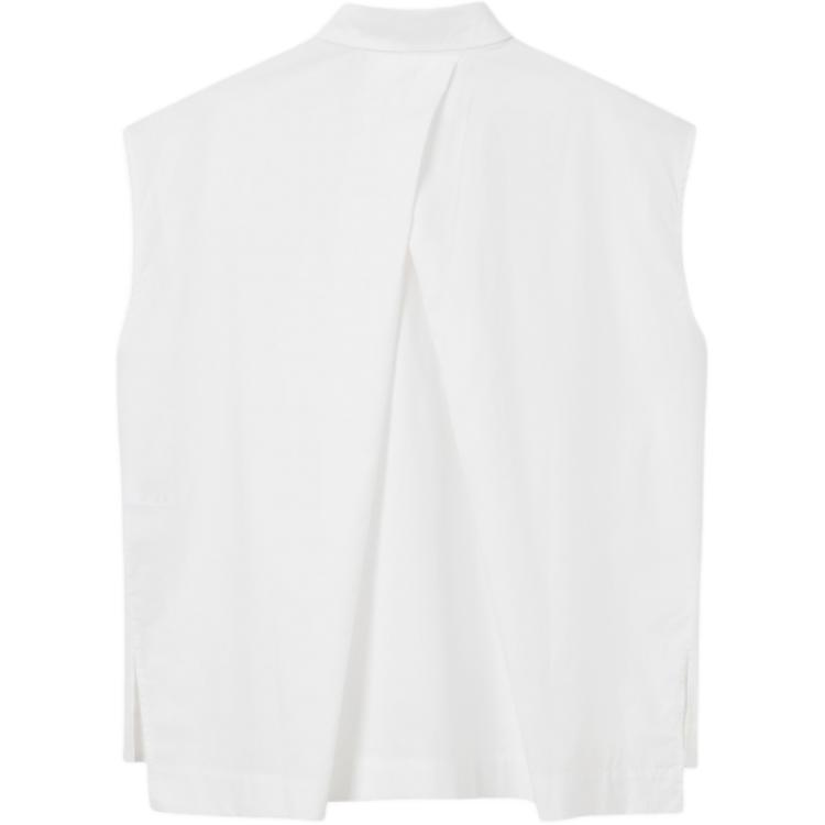 Levis Casual Simple Solid Color Comfortable Button Sleeveless Shirt Women Tops 0052S-0001