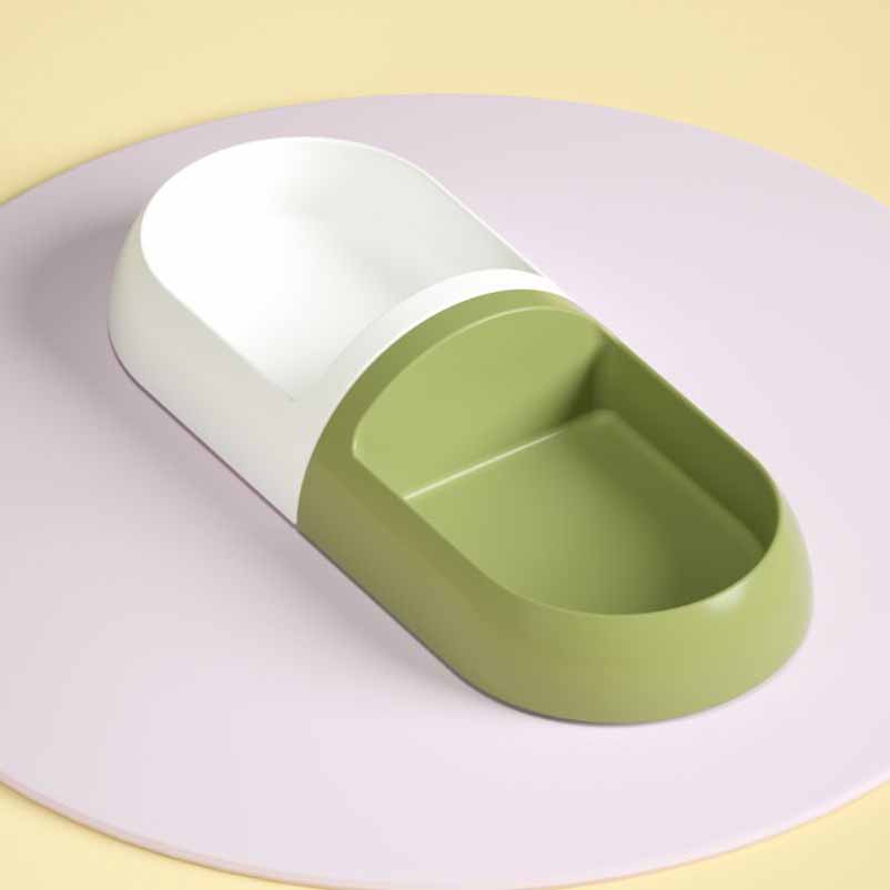New Plastic Cat Bowl Double Bowl Oval Pet Feeding Dish for Cats and Dogs Durable Pet Supplies