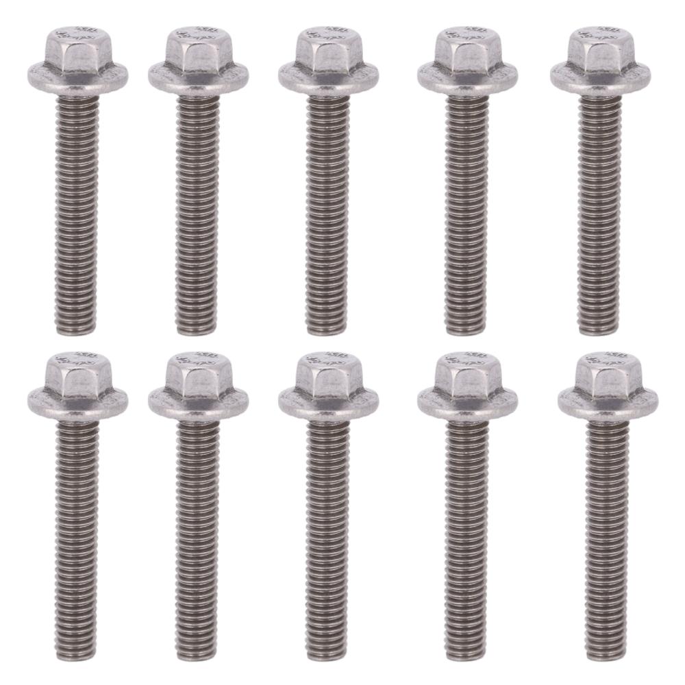 10pcs Serrated Locking Face Hex Flange Screws Hex Head Skid Plate Bolts Vehicle Protection