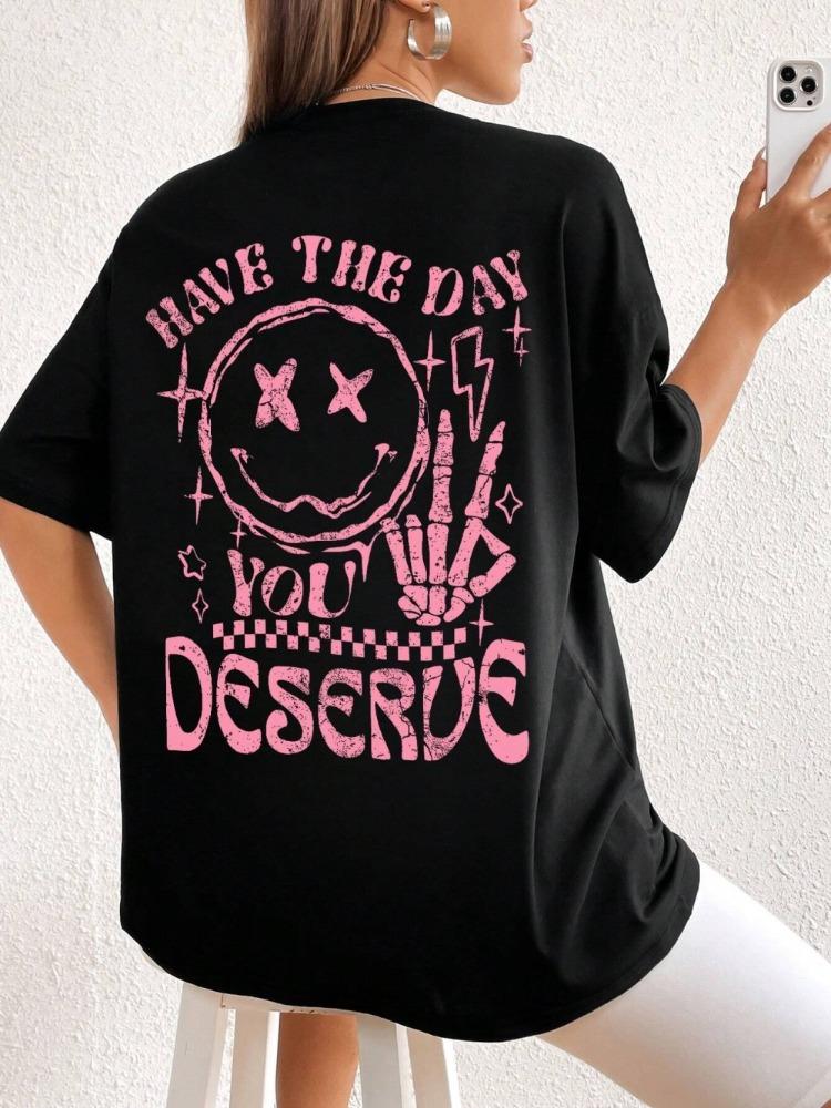 One Day You Deserve Monogram Women's Casual Cute T-Shirt Cotton T-Shirt Sports Soft Cotton Clothing T-Shirt