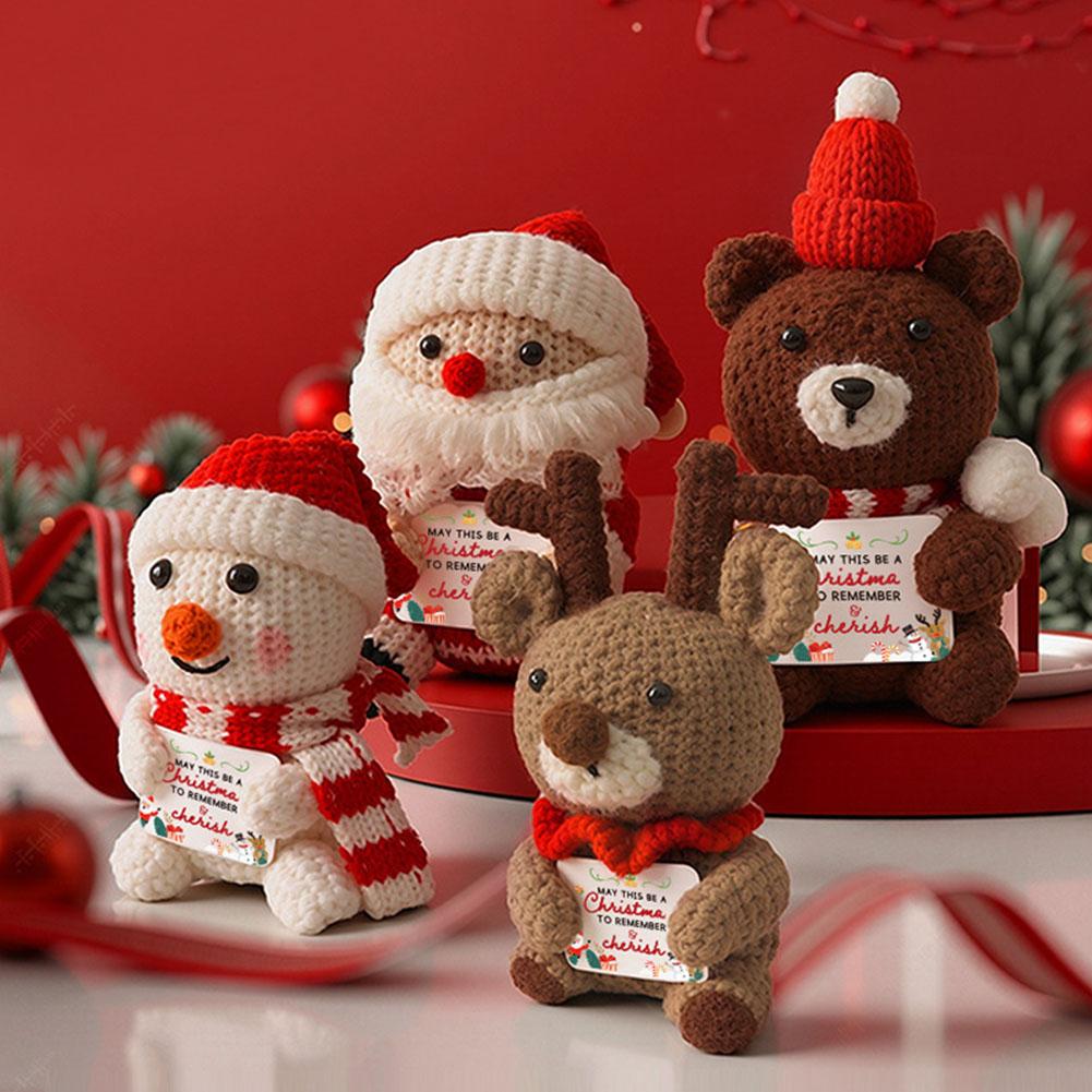 2025 Christmas Crochet Doll Lovely Christmas Crochet Positive Doll Christma Ornaments Emotional Gift
