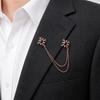 Suit Brooch for Men & Women Double Staggered Metal Hanging