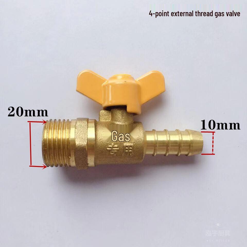 Xingfeng Copper Gas Valve with Plug & Hose Barb - Available In 1/2", 3/8", 1/4" Sizes for 8mm, 10mm, 12mm