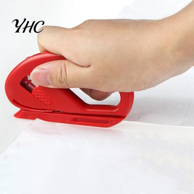 Replaceable Blade Paper Trimmer 1/2Pcs Safety Cutter Tool Film Hidden Wrapping Cutting Guide Arrows Easy Sliding Packaging Roll Lightweight Plastic
