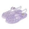 Sandali da Bambina in PVC Glitterato Gelatina Chiusura a Fibbia Scarpe Estive da Spiaggia Retro Intrecciate Traforate per Bambini Piccoli