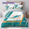 Name Custom Miami Dolphins Pattern Bedding Set Quilt Cover Pillowcase Home Decor Gift (1 * duvet cover + 2 * pillowcase, without core)