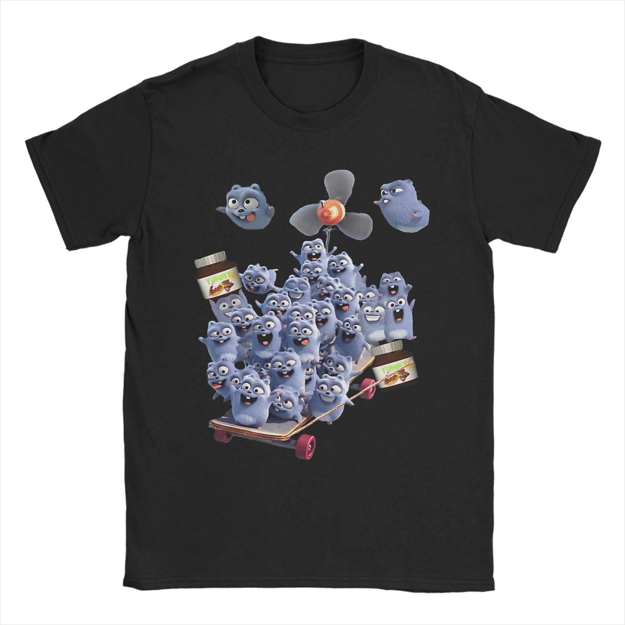 

Grizzly and Lemmings Tshirt Men Cotton Tops Novelty Cartoon O-neck Short Sleeve S
