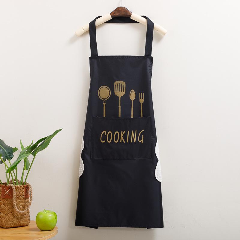 Waterproof and Oil-proof Kitchen Apron with Knife and Fork Design, Dirt-resistant and Thin for Summer Cooking. Perfect for Women.