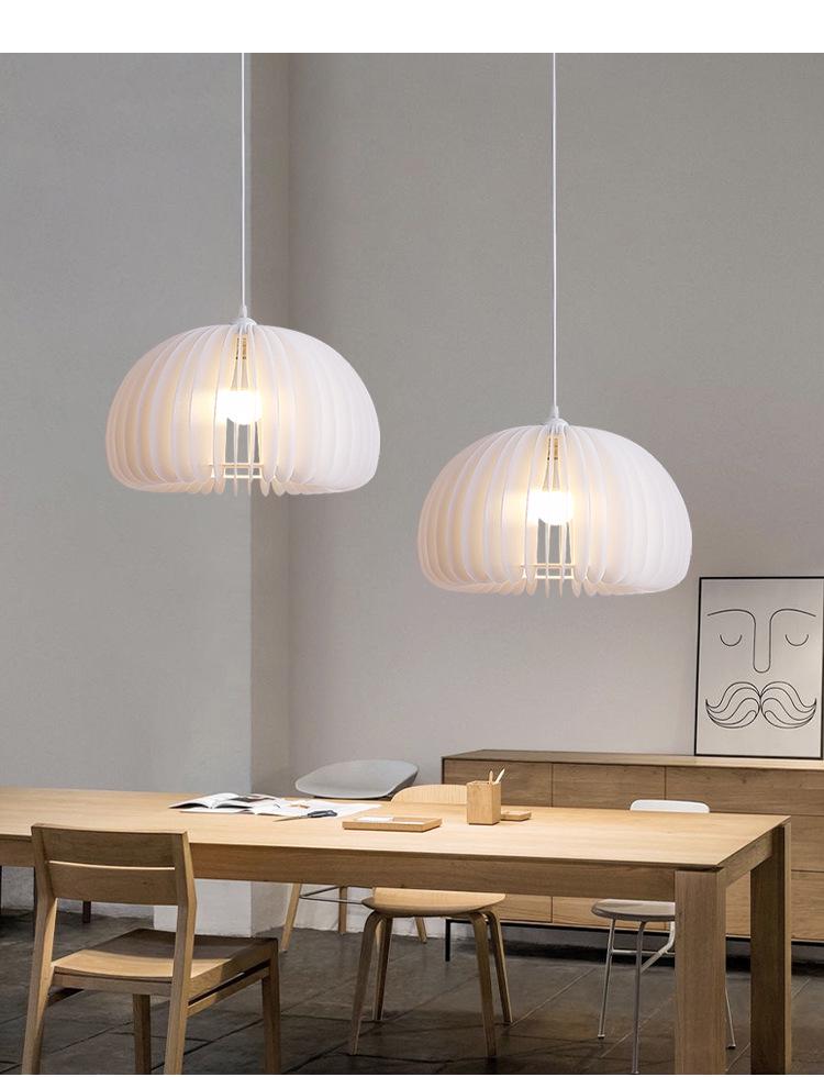 Vintage Japanese Retro Pumpkin Wooden Chandelier for Bedroom, Restaurant, or Study