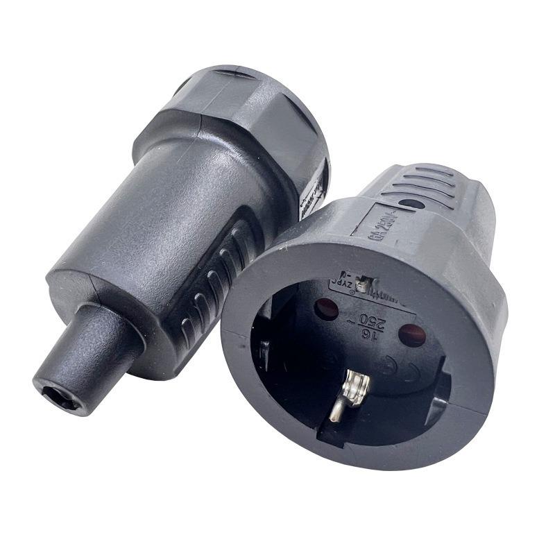 16A Euro-German Male & Female Plug Socket Extension Cord