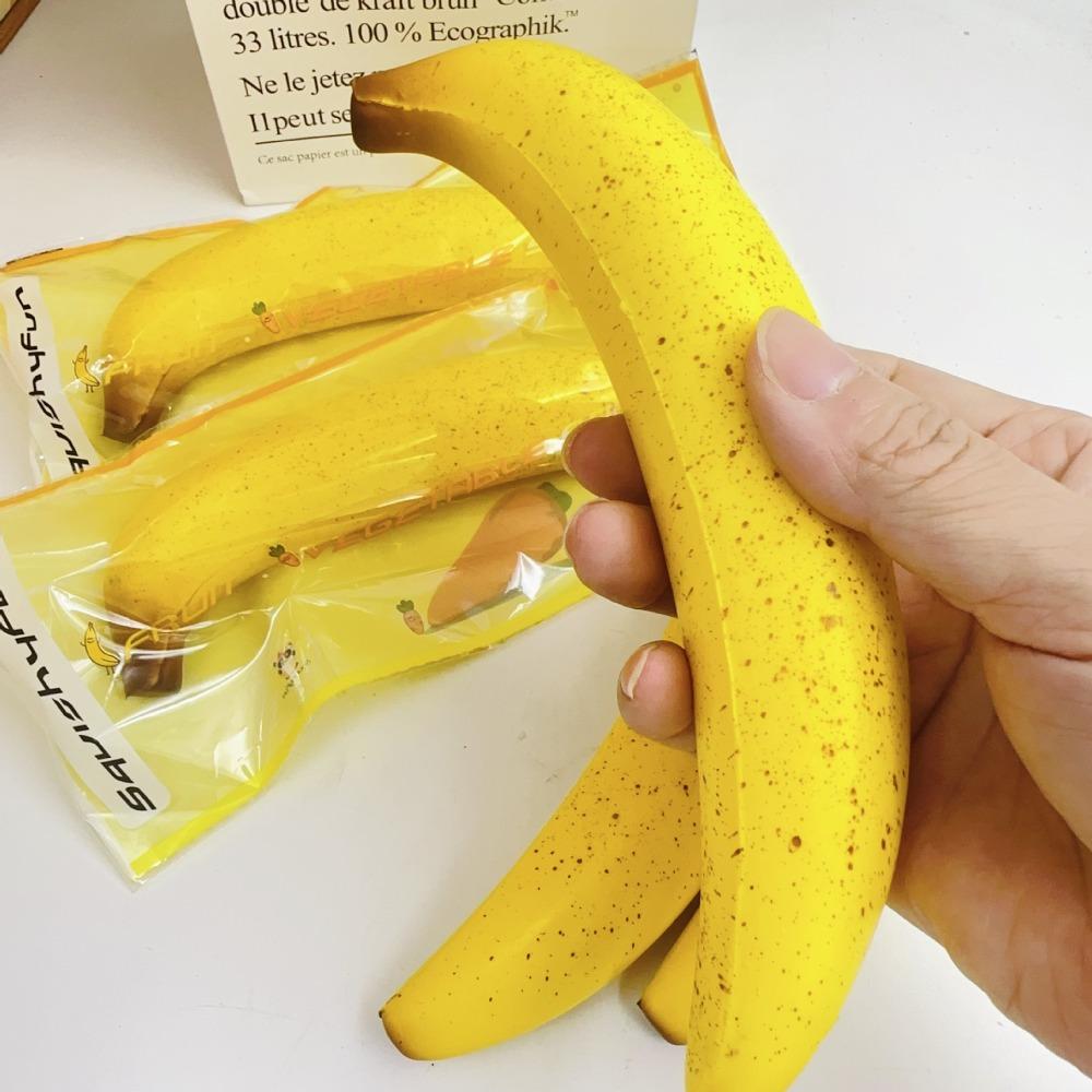2pcs Kneading Banana Squeeze Toy Slow Rebound Pinch Decompression Toy  Practical Jokes