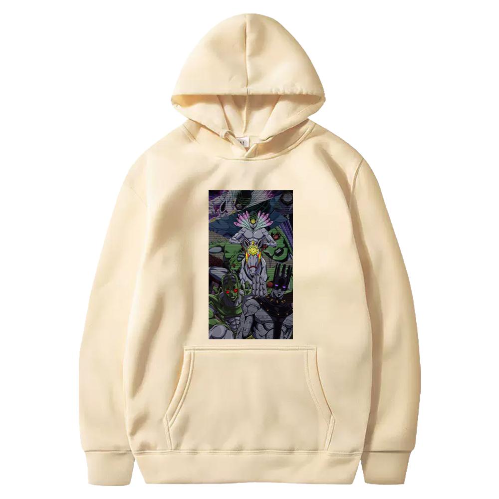 Hot Anime JoJo's Bizarre Adventure Made In Heaven Graphic Hooded Men Women Manga Hoodie Plus Size Streetwear Harajuku Sweatshirt