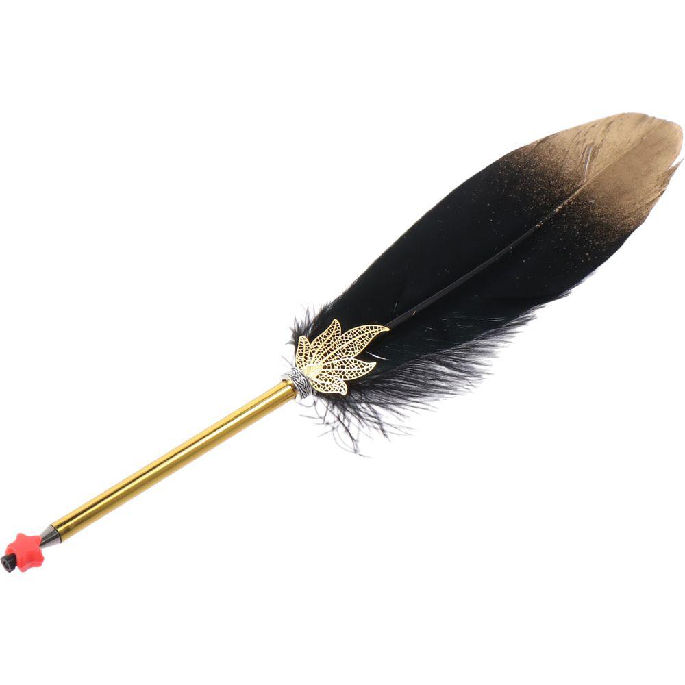 

Smooth Writing Feather Quill Ballpoint Refined Gift Wedding Soft Fluffy Pen Vintage Black Calligraphy Pen Office белый