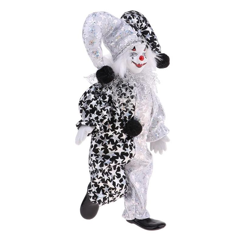 Colorful Ceramic Clown Statue Decorative Clown Figurine Doll For Christmas Carnival Party Ornament Display Accessory