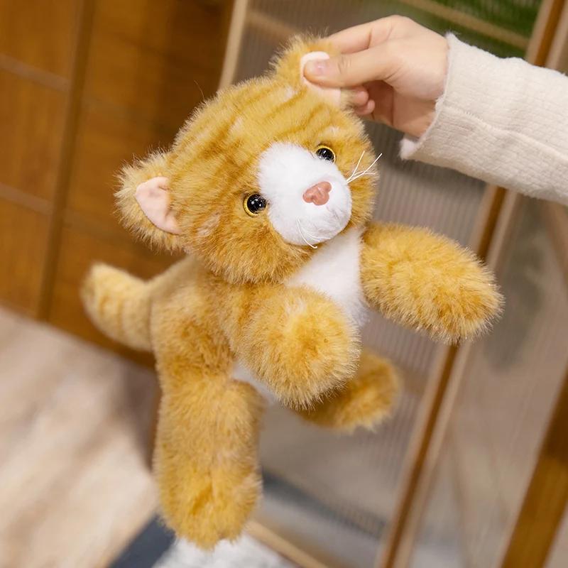 Realistic Lifelike Cat Plush Toy Soft Stuffed Animal Cute Kitten Doll for Kids Adults Home Decor Perfect Birthday Christmas Gift