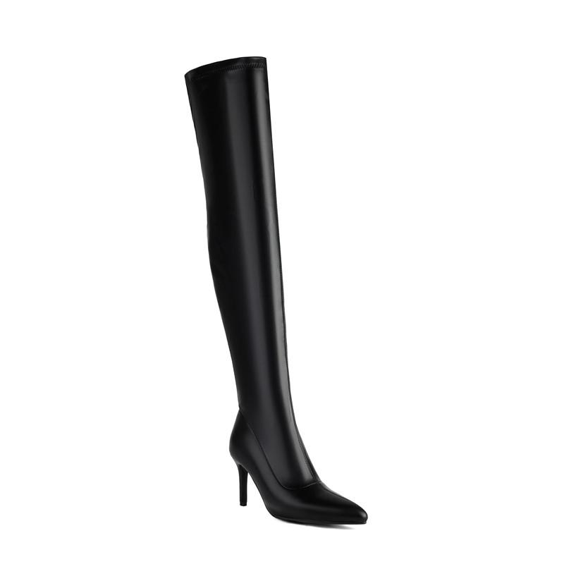 Women's High Heel Boots Autumn and Winter New Pointy Thin Heels Sexy Over the Knee Boots Large Size Women's Shoes