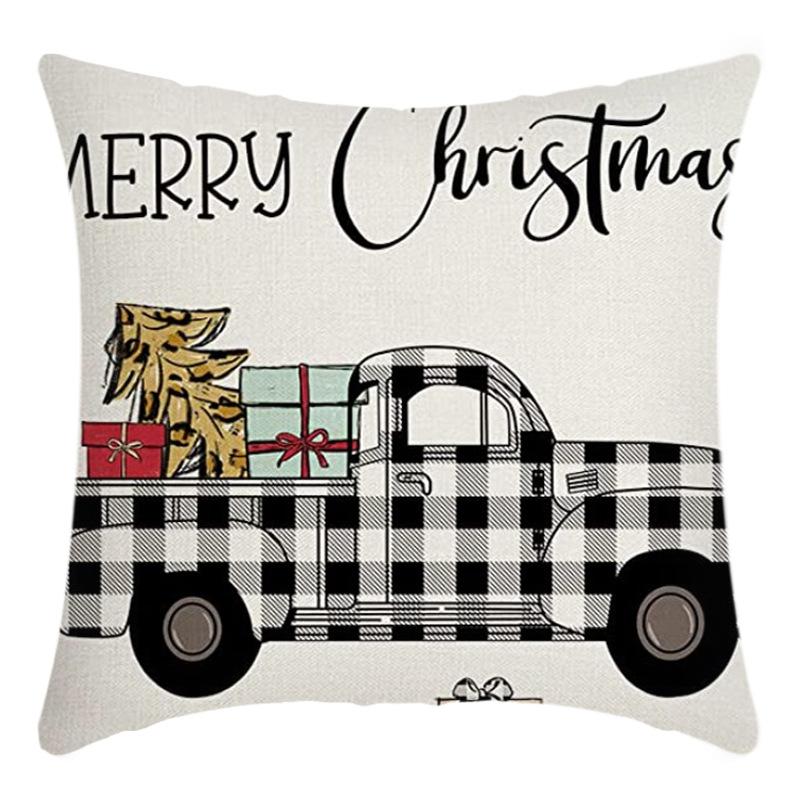 New Christmas Throw Pillow, Polyester Linen, Festive Dress Cushion, Bedroom Living Room Square Pillow, Cushion Pillow Case