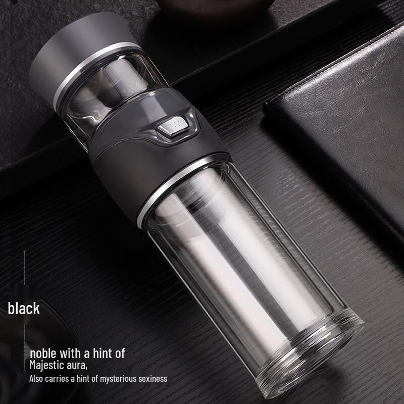 Portable Double-Layer Glass Tea Tumbler
