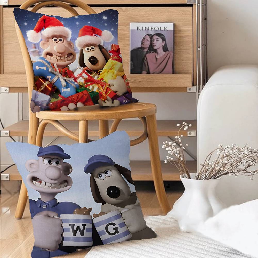 Wall-ace And G-Gromit Pillowcase Toon Gift Cushion Cover Bedroom Home Sofa Chair Seat Decor Pillow Case