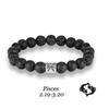 Men's Twelve Constellations Bracelet: 8mm Natural Volcanic Stone Beads for Capricorn, Scorpio, Pisces Friendship